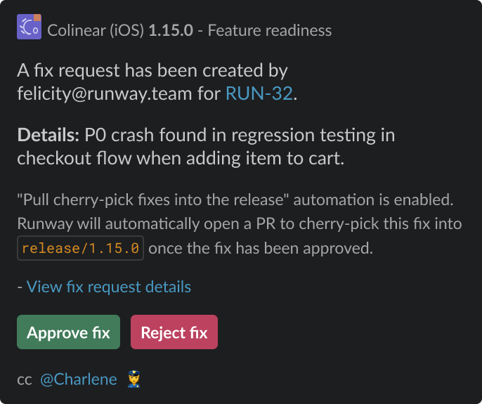 fix slack approval